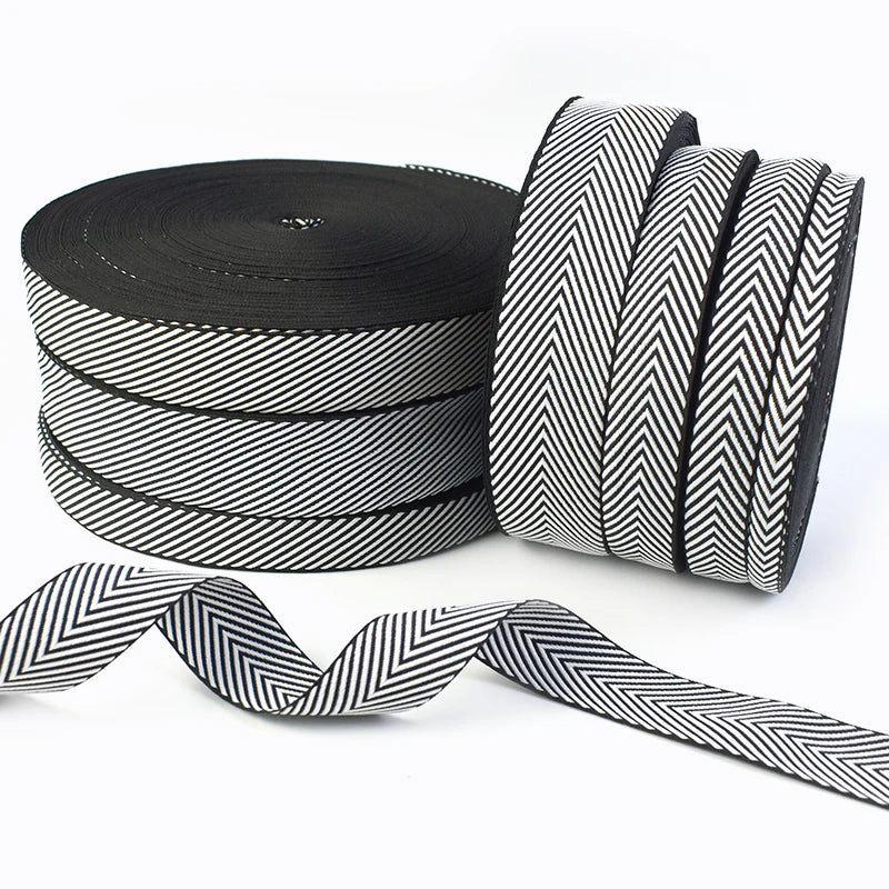 Deepel RD910 Herringbone Pattern Polyester Jacquard Webbing Clothing Accessories Belt Strap Made of Polyester/Cotton Material
