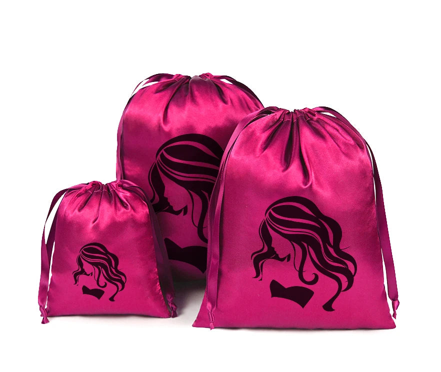 Custom Satin Hair Bag for Hair Packaging With logo