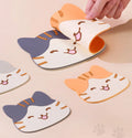 2026 New Style Wrapables Silicone Cute Cat Coasters for Glasses Cups and Drinks