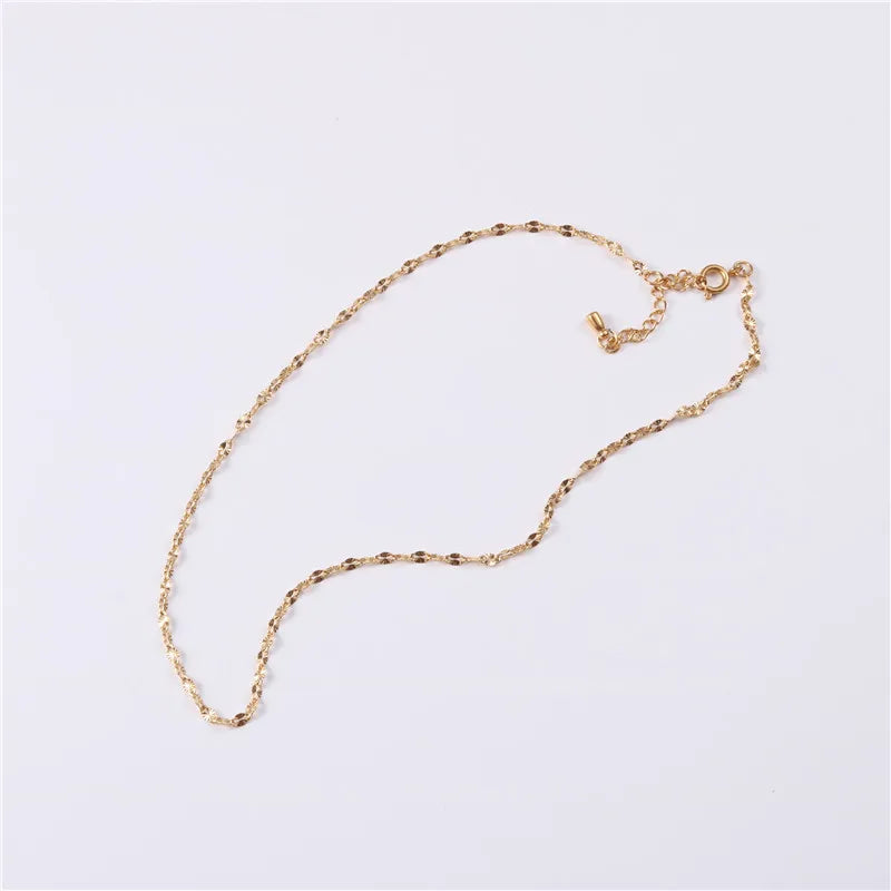 Fenny Wholesale 18K PVD Plated No Fade Simple Versatile Dainty Carambola Choke Chain Stainless Steel Necklace for Women