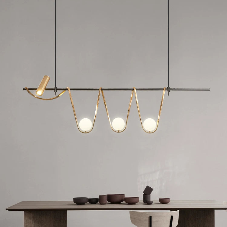 Designer Led Island Restaurant Light Post-Modern Simple Living Room Exhibition Hall Iron Bar Model Room Special Chandelier
