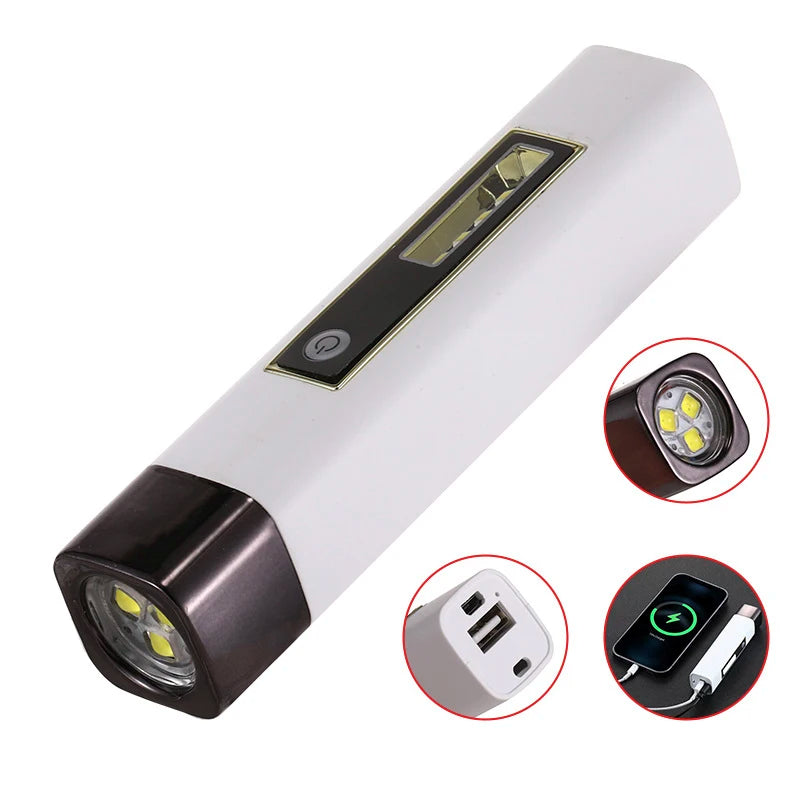 Wholesale Abs Strong Light Outdoor Portable Telescopic Focusing Flashlight Cob With Side Light Double Light Source Flashlight