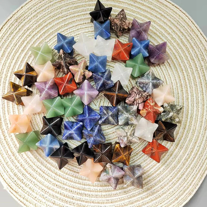Three Sizes Red Jasper 8 Point Star Crystal Merkaba Star for Gift