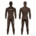 DIVESTAR Men Freediving Wetsuit 2 Piece Hooded Jacket High Waist Pants Blind Stitch OEM Custom Logo 3mm Neoprene Suit