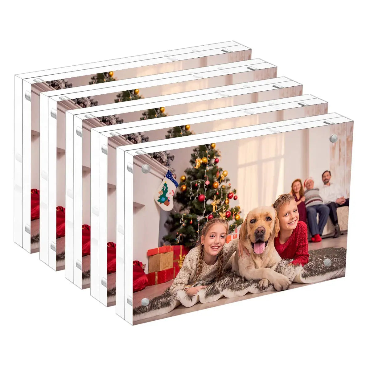 Mini 3R Desktop Acrylic Photo Frames Horizontal Acrylic Magnetic Photo Block Lucite Picture Holders Frame
