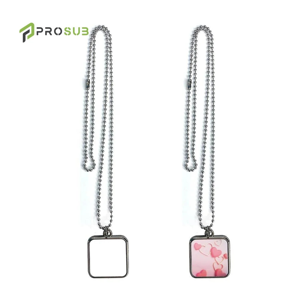 Prosub Fashion Metal Sublimation Blank Necklace Printed Photo Aromatherapy Essential Oil Diffuser Hollow Pendant