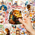 56pcs Cute Reading Pets Die Cut Girly Stickers Waterproof Vinyl for Journals Notebooks Ins Decor