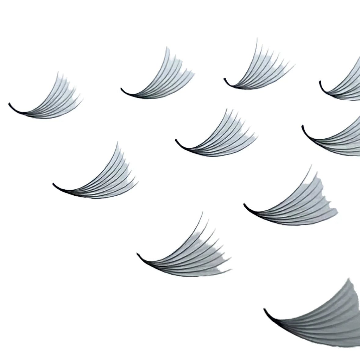 2025 New Matte Flat Premade Fan Eyelash Extension Ultra Soft Light Weight Thin Stem Handmade 0.07mm 500FANS