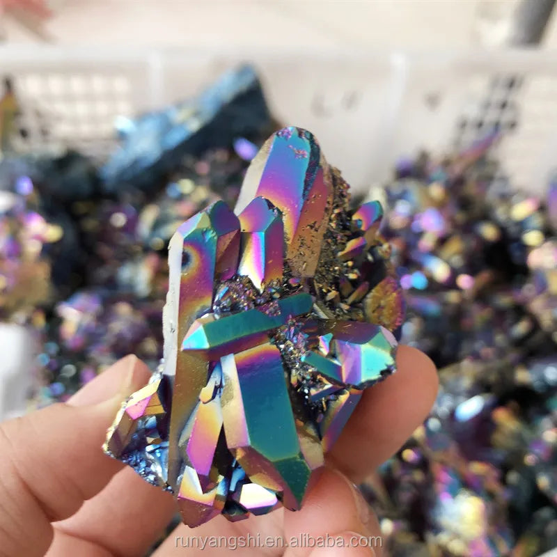 Wholesale Natural Chakra Healing Crystal Aura rainbow Cluster for Gift/decoration