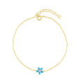 Statement Gold Plated Sterling Silver Flower Charm Bracelet Hip Hops S925 Sterling Silver Star Bracelet For Party
