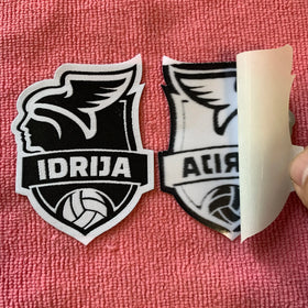 High Definition Self Adhesive Taffeta Woven Label for Street Wearwholesale Fabric Shirt Hat Iron on Label