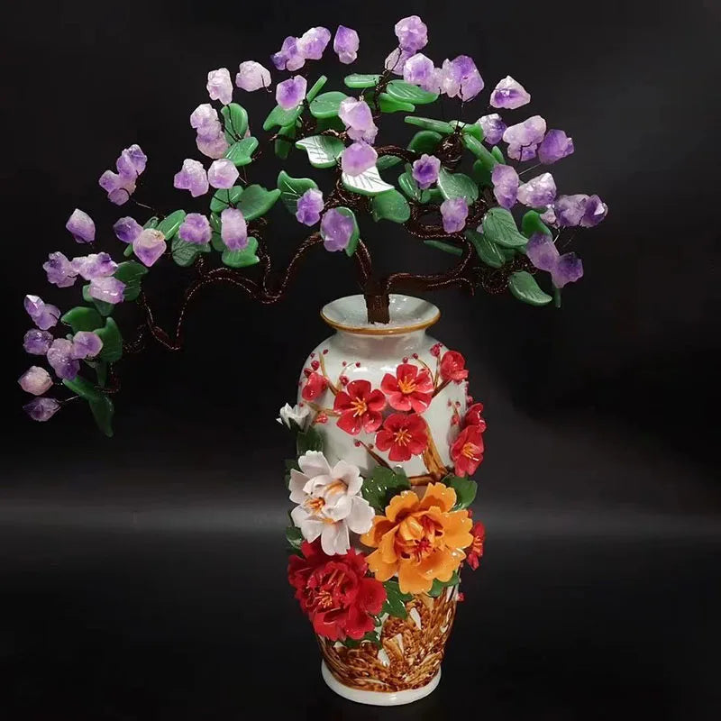 Wholesale High Quality Natural Amethyst Money Tree Tumbling Crushed Stone Decoration