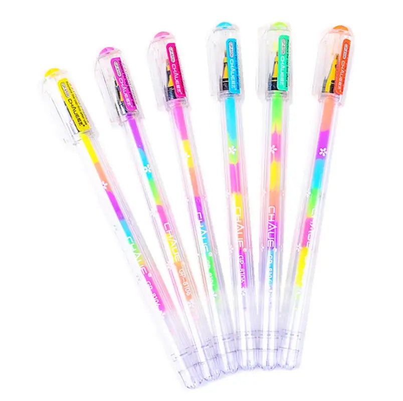 Assorted Glitter Pen Rainbow Colored Gel Ink Pens Rollerball Point Pen for DIY Photo Album Black Paper Gift Card Writing