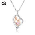 CDE YP1663 Customized 925 Sterling Silver Necklace Rhodium Plated Heart Zircon for Wedding Mom Jewelry Joyas De Plata Wholesale