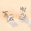 925 Sterling Silver Princess Cut Moissanite Stud Earrings
