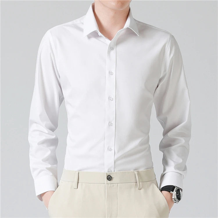 High-quality Men's Long-sleeved Shirt Summer Business Casual Career Is Pretending to Be Inside a Comfortable Breathable Shirt