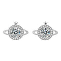 XEA012 Latest Designs Planet Stud Earrings 925 Sterling Silver Celestial Jewelry Moissanite Galaxy Planet Stud Earrings