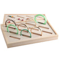 Natural Wood 12 Slots Counter Top Jewelry Gift Bangle Rings Bracelets Display Tray Organizer Holder
