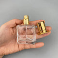 Hot Sale Cheap Price Travel Man Woman Transparent Color Gold Cap Glass Spray Perfume Bottle 30ml