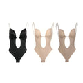 Backless Deep V Seamless Push up Plus Size Women Bodysuits Lift and Shape Bra