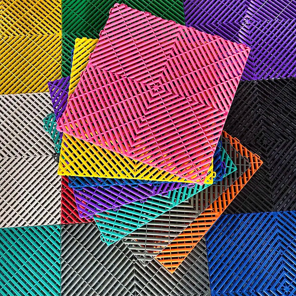 Plastic Flooring Tiles Waterproof Click Floor Tile PVC Garage Floor Tiles