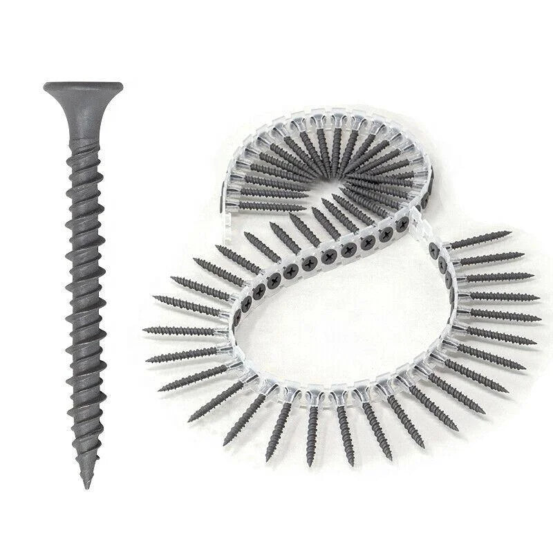50 Screws Per Strip Screw Drill Chain Adapter Power Drill Guns Drywall to Wood Collated Screw #8 1-3/4