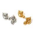 Wholesale Trendy Fashion Jewelry 18K Gold Plated Stainless Steel Creativity Three Teardrop Water Drop Stud Earrings for Women