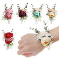 Other Decor Flower Wholesale High Quality Hot pink Red Blue White Silk Rose Floral Artificial Flowers Wedding Decoration Wrist