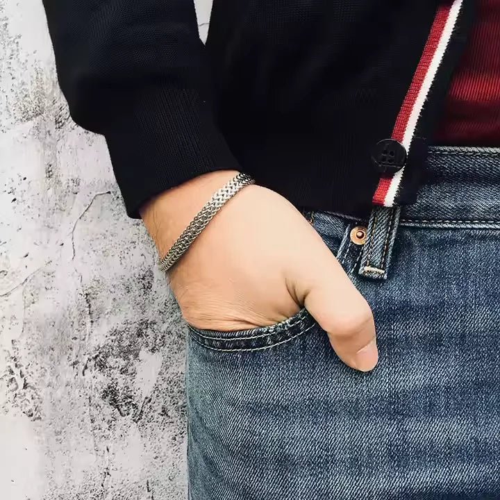 Zhongzhe Jewelry Trendy Men Chain Bracelet Male Hip-hop Stainless Steel Plated Gold Snake Chain Men's Fashion Bracelet