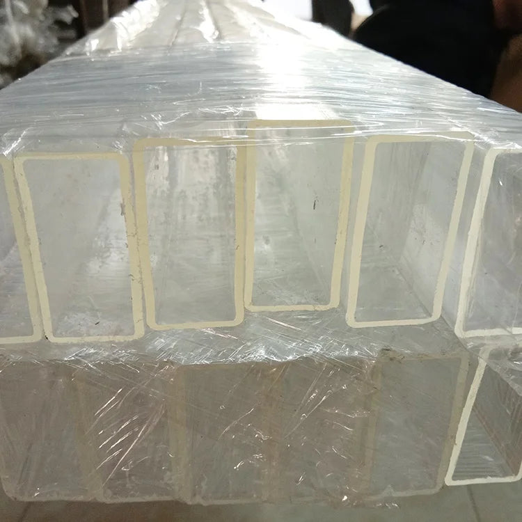 Guangzhou Factory Custom PMMA Plastic Perspex Rectangular Pipe Acrylic Square Tube