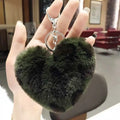 Cute Green Pom Pom Silver Fur Puff Key Holder Ball Shape  Frenchie Kids Anime Heart Keychain