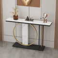 Light Luxury Foyer Tables Italian Style Wall Mounted Banner Entrance Door Console Table Supply Table Marble Rock Cabinet MegaBDM