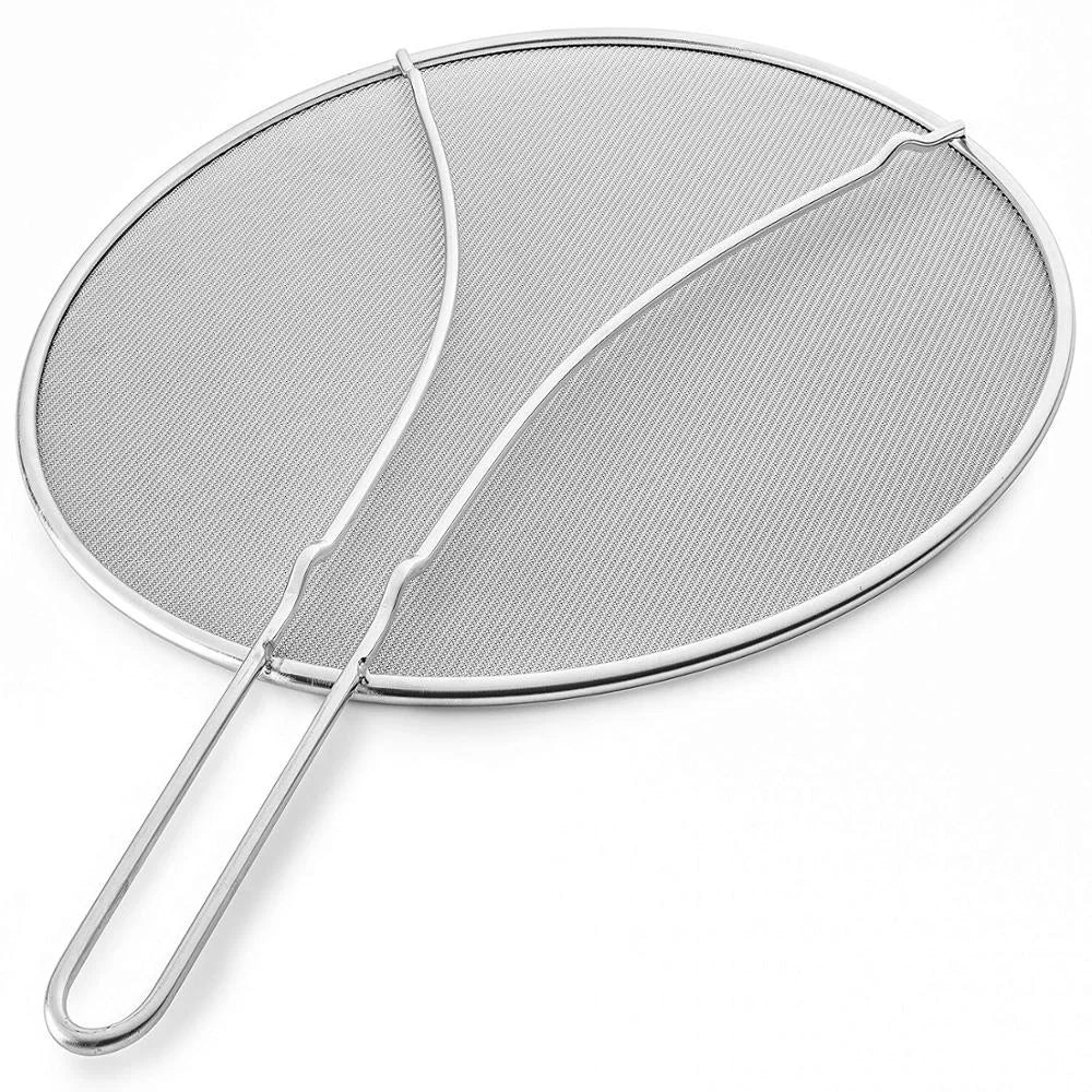 Heat-Resistant Metal Kitchen Tool Anti-Splatter Shield Guard Oil Divider Splash Proof Baffle Frying Pan Oil Splash Screen MegaBDM