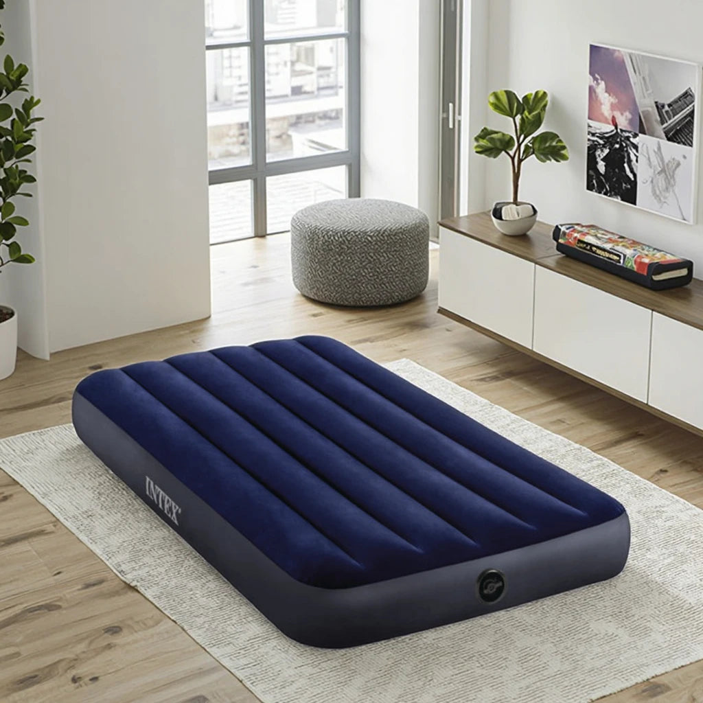 Portable Material Inflatable Air Bed Pvc Flocking Camping Picnic Travel Air Mattress Convenient Portable Inflatable Bed