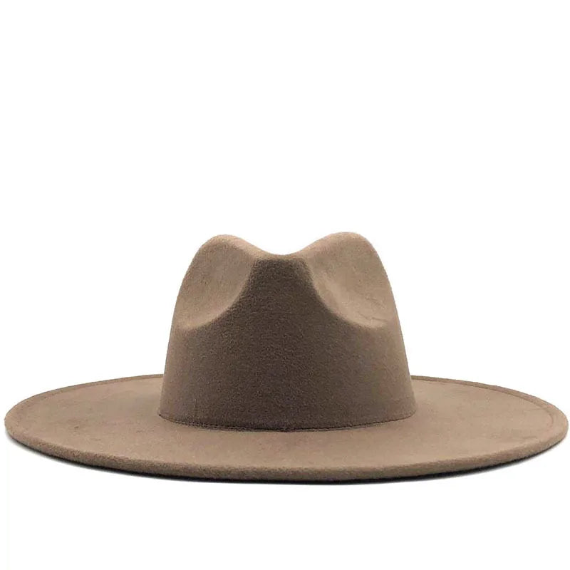 Vintage Women Fedora Caps OEM Design Winter Party Supplies Artificial Woolen Female Felt Fedora Hat