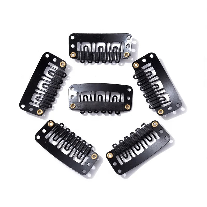 Wholesale 32mm U Shape Metal Wig Clips Hair Supplier for Hair Extensions Snap Clips for Women