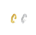 925 Sterling Silver Jewelry Women Bumpy Texture Ring Gold Plated Adjustable Rings