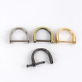 Meetee BF657 19mm D-shaped Alloy D Ring Clasp Buckle Luggage Hardware Accessories Bag Strap Belt Detachable Screw Leather