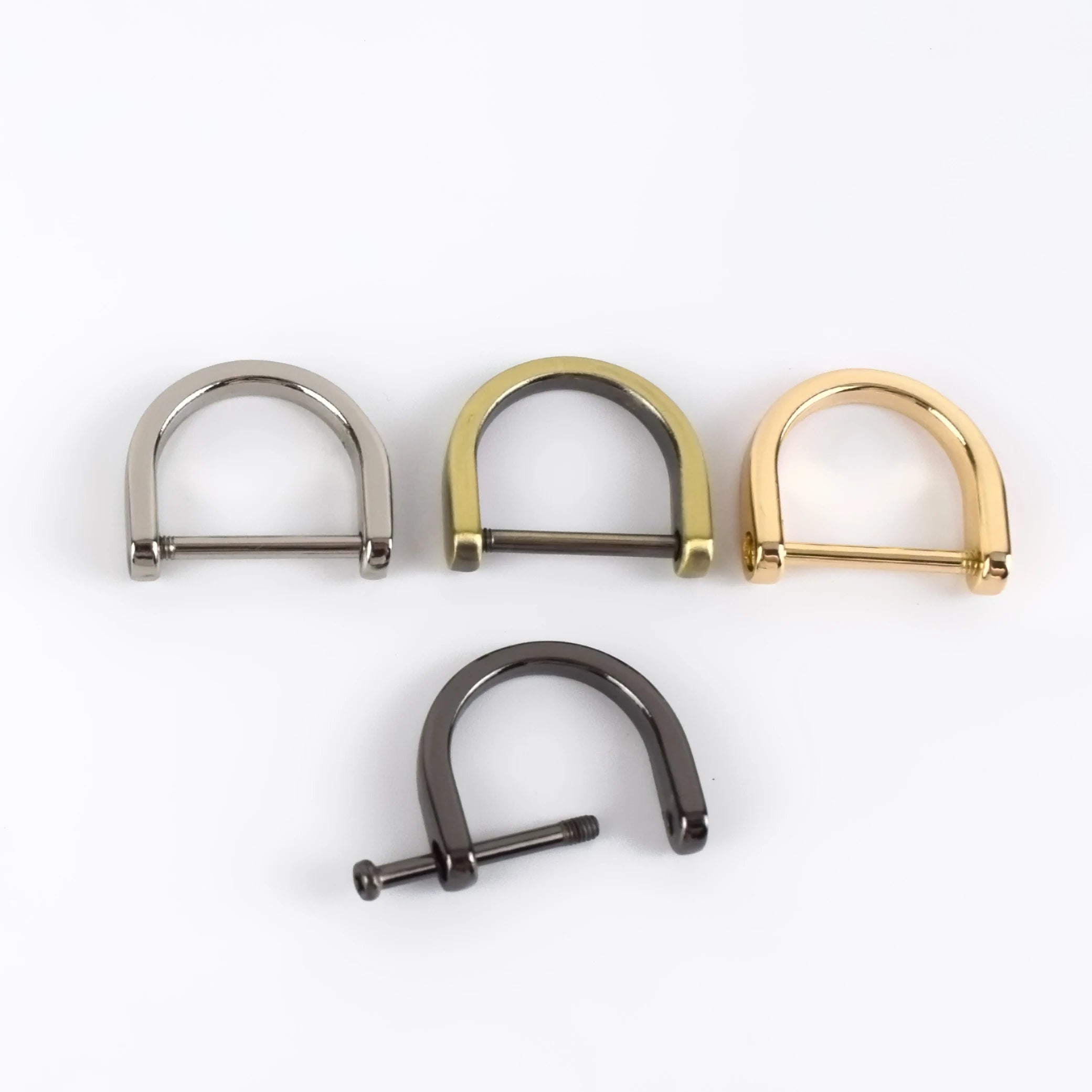 Meetee BF657 19mm D-shaped Alloy D Ring Clasp Buckle Luggage Hardware Accessories Bag Strap Belt Detachable Screw Leather