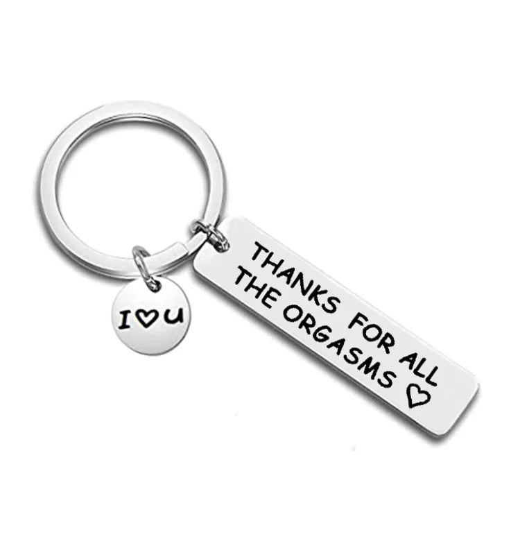Thanks for All the Orgasms Stainless Steel Keychain Key Ring for Lovers Gift