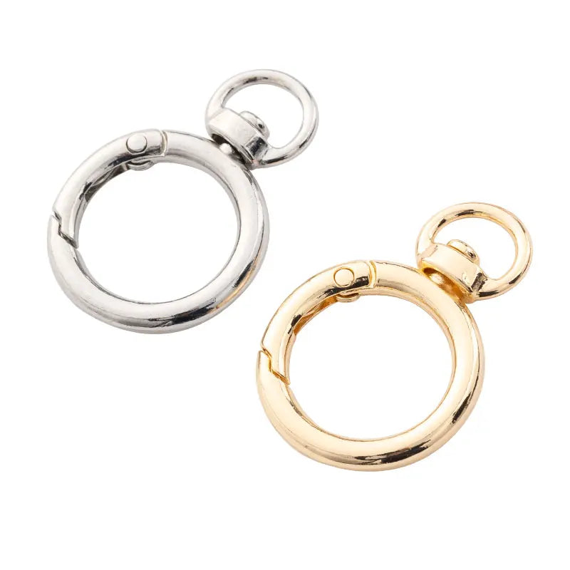PD224 Custom Round Clasp Spring Clasp Rotating Ring Pinhole O-ring Clasp Clip Keychain for Keychain DIY Accessories