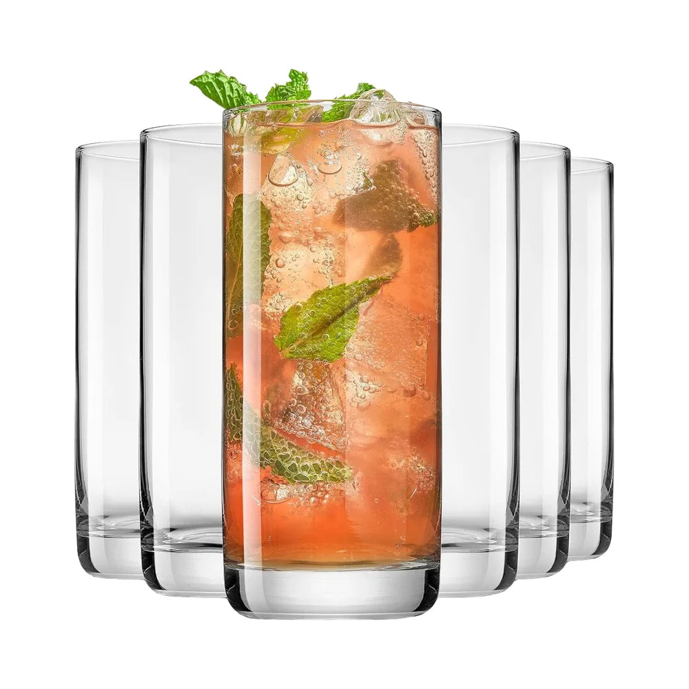 Lead-Free Crystal Highball Glasses Bar Wine & Cocktail Glassware for Restaurant Use for Mojito Tom Collins and Mixed Drinks