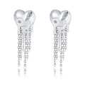 Hot Selling Wholesale Fashion Jewelry White Zircon Multilayer Long Tassel Dangle Drop Link Chain Earrings