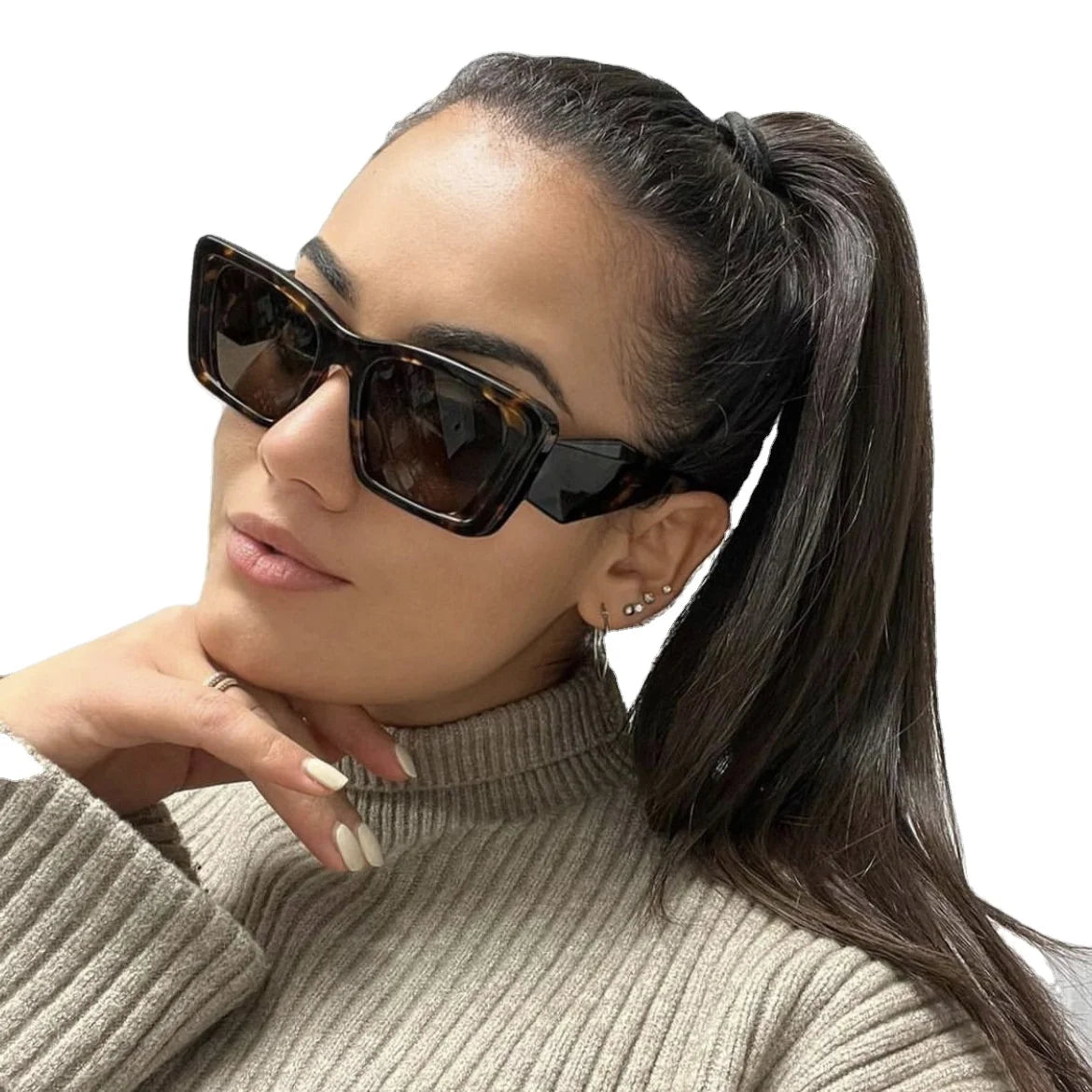 Custom logo Plastic Fashion Designer Uv400 Female Sun Glasses square Women Shades Sunglasses 2025