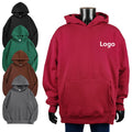 Wholesale 500gms Heavyweight Men Custom Logo Embroidery Foam Printing Drop Shoulder Solid Polar Fleece Streetwear Winter Hoodies