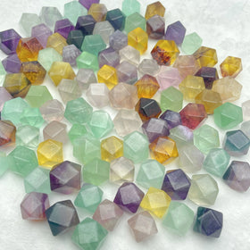 Wholesale Natural Colorful Fluorite Octahedron Crystal Fluorite Polyhedron for Decoration
