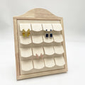ZHIHUA  Customized Original Color Four-layer Ear Ring Stand Jewelry Beige Velvet Display Stand
