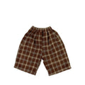 New Spring and Autumn Collection of Children's Plaid Pants Japanese-style Plaid Wide-leg Pants Fashionable