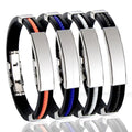 Hot Selling DIY Engraved Letter Bracelet Men's Titanium Steel Silicone Bracelet Stainless Steel Bracelet