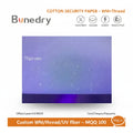 A4  Security Thread Paper Watermark Cotton Pulp Antistatic Moisture Proof for Offset Certificate Cheque Document Printing